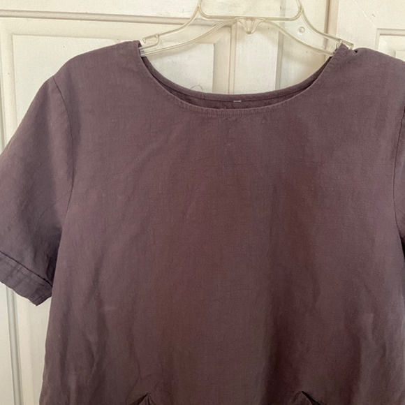 Tunic XL Hi-Low Brown short sleeve scoop neckline - Picture 3 of 4